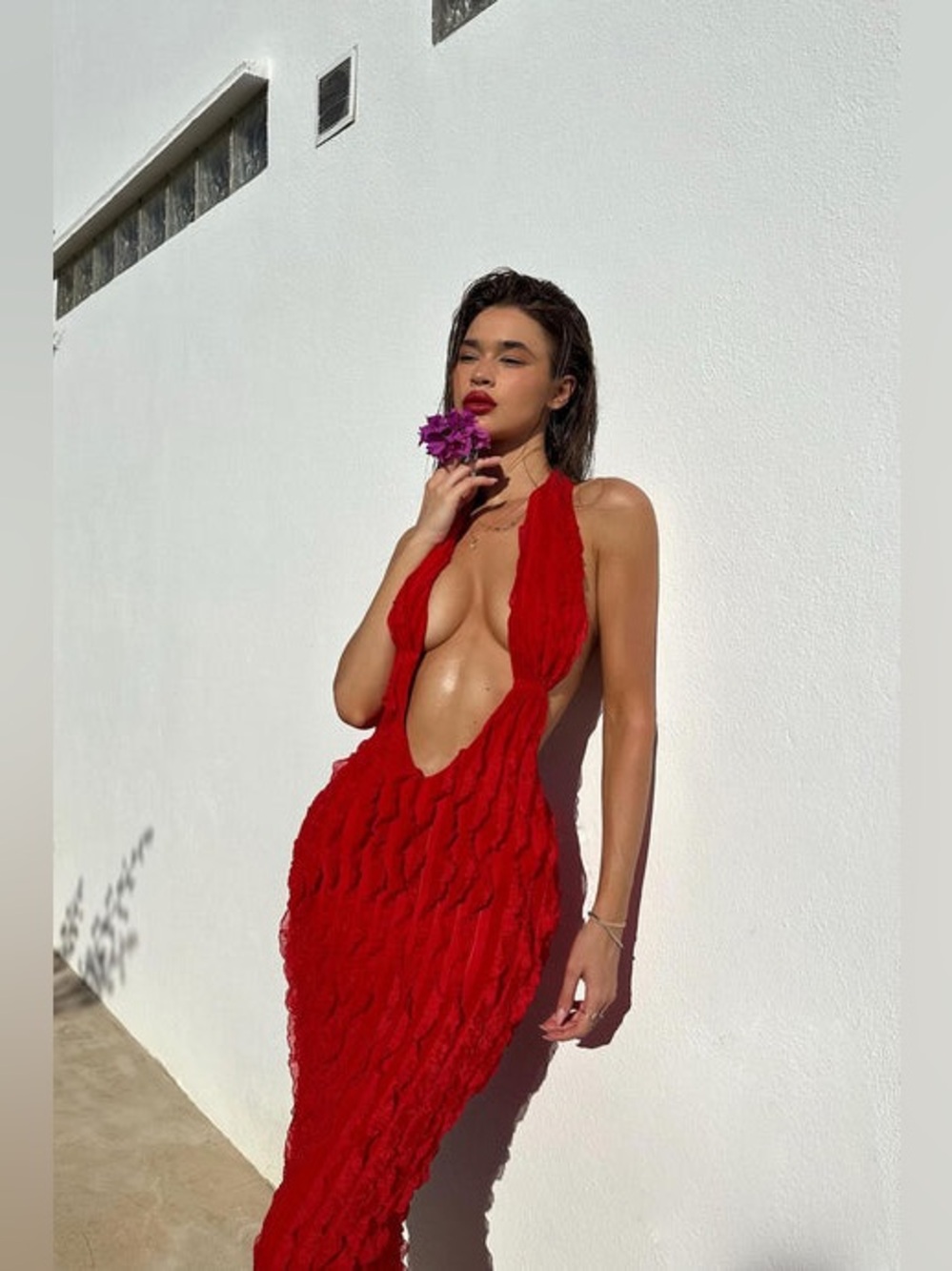 Fashion Nova Ivy Textured Maxi Dress - Size S
